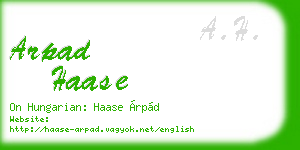 arpad haase business card