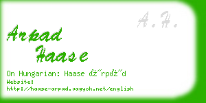 arpad haase business card